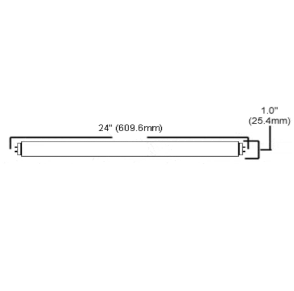24 Inch T8 Fluorescent Tube Light Bulb 17W 4100K Cool White 2800 Lumen G13 Bi-Pin Base Pack of 25 B816