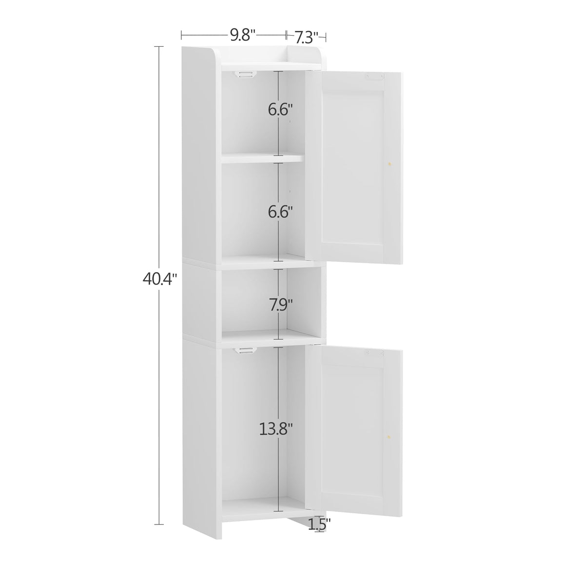 White Bathroom Cabinet with 2 Doors S37162