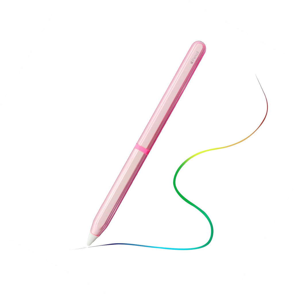 Pink Protective Pencil Case with 2 Silicone Tip Covers W5564