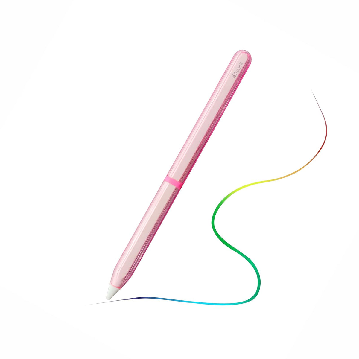 Pink Protective Pencil Case with 2 Silicone Tip Covers W5564