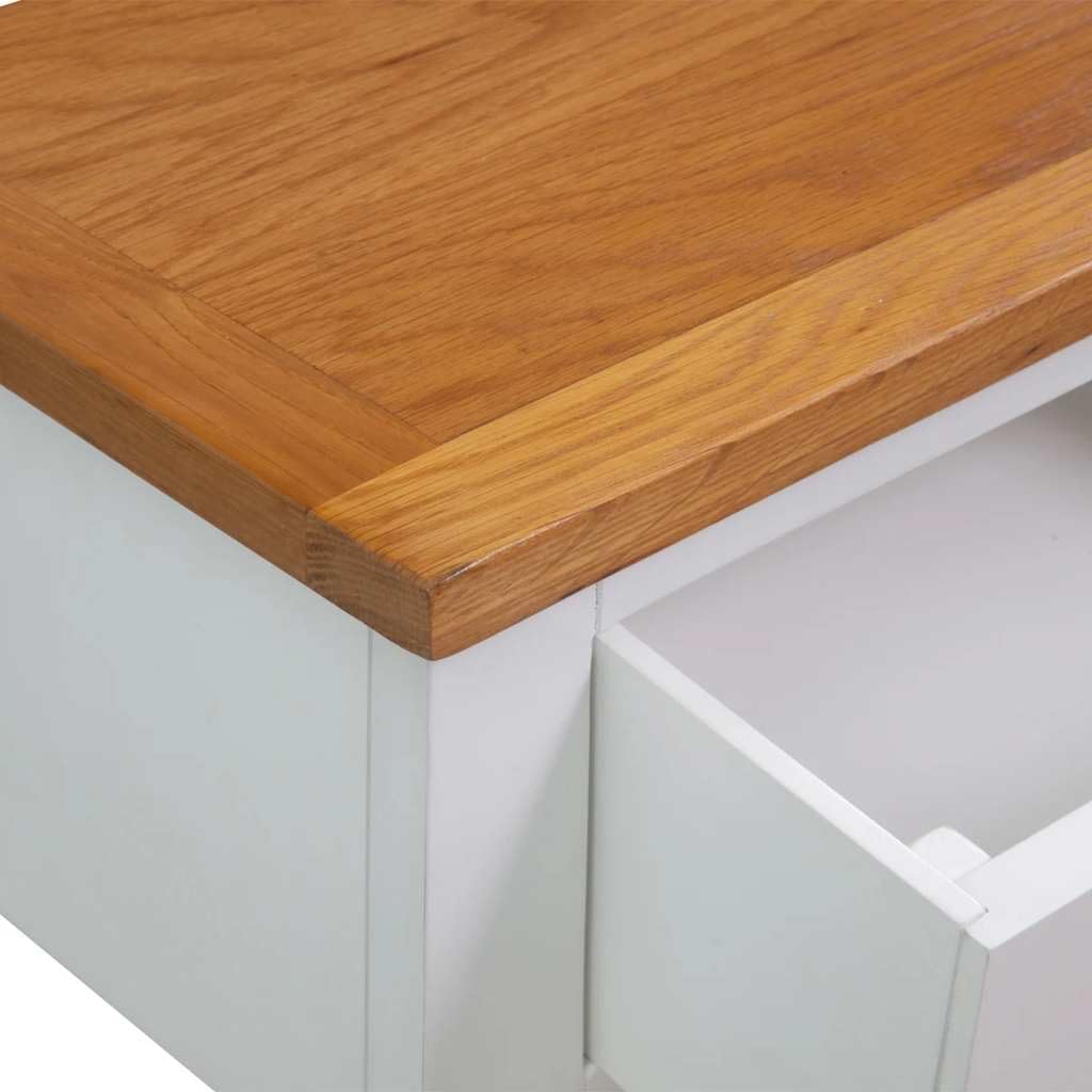 Solid Oak Wood Console Table with 2 Drawers O169465