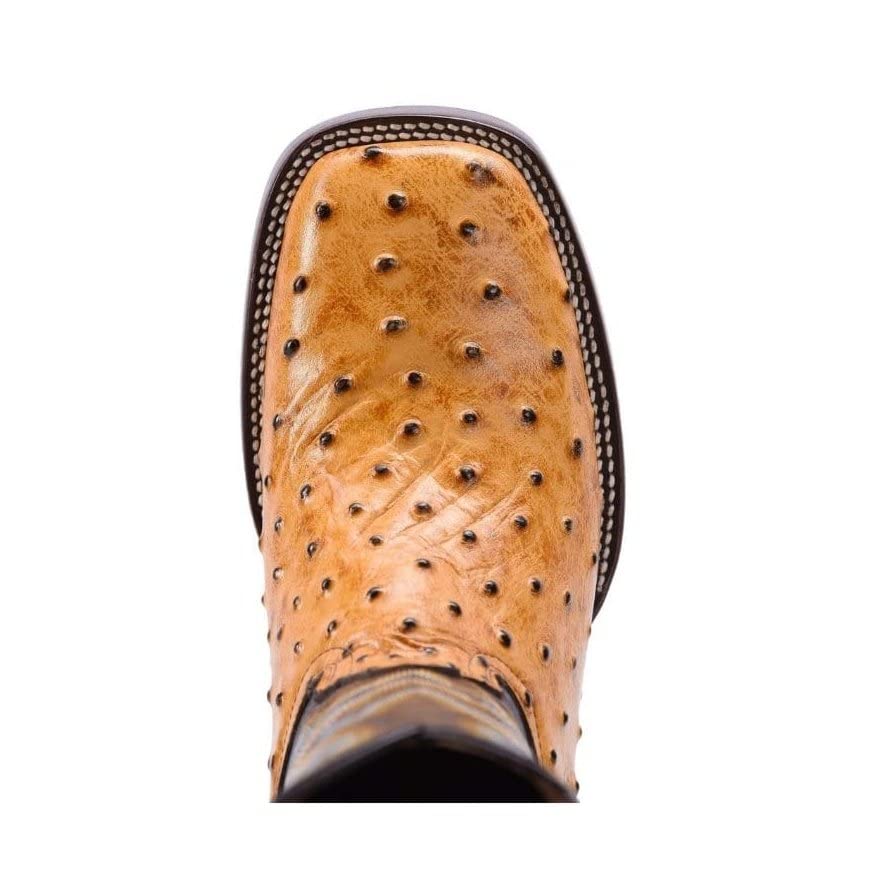 Ostrich Print Leather Western Boots L778011