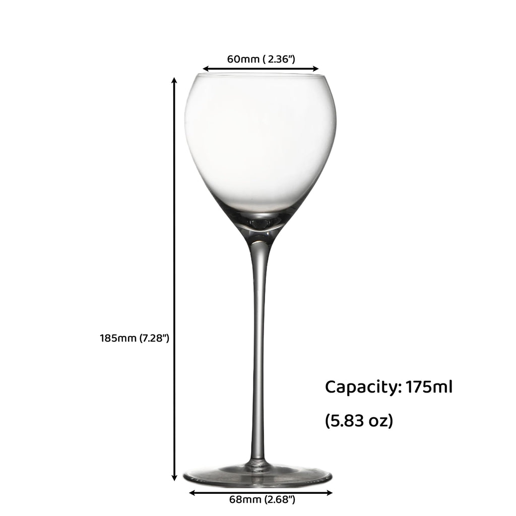 Hand Blown Crystal Cocktail Glasses Set of 6, 5.8Oz Clear Y869857