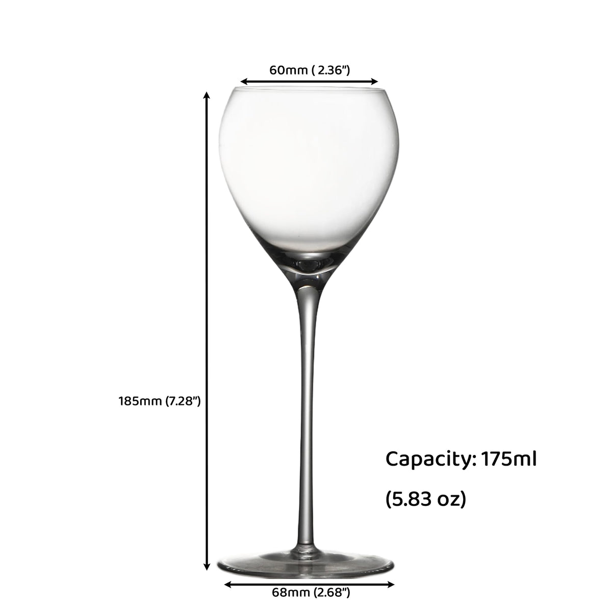 Hand Blown Crystal Cocktail Glasses Set of 6, 5.8Oz Clear Y869857