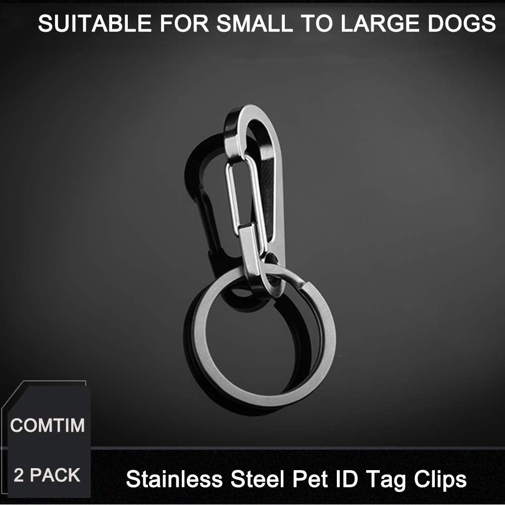 2 Pack Stainless Steel Dog Tag Clips F717