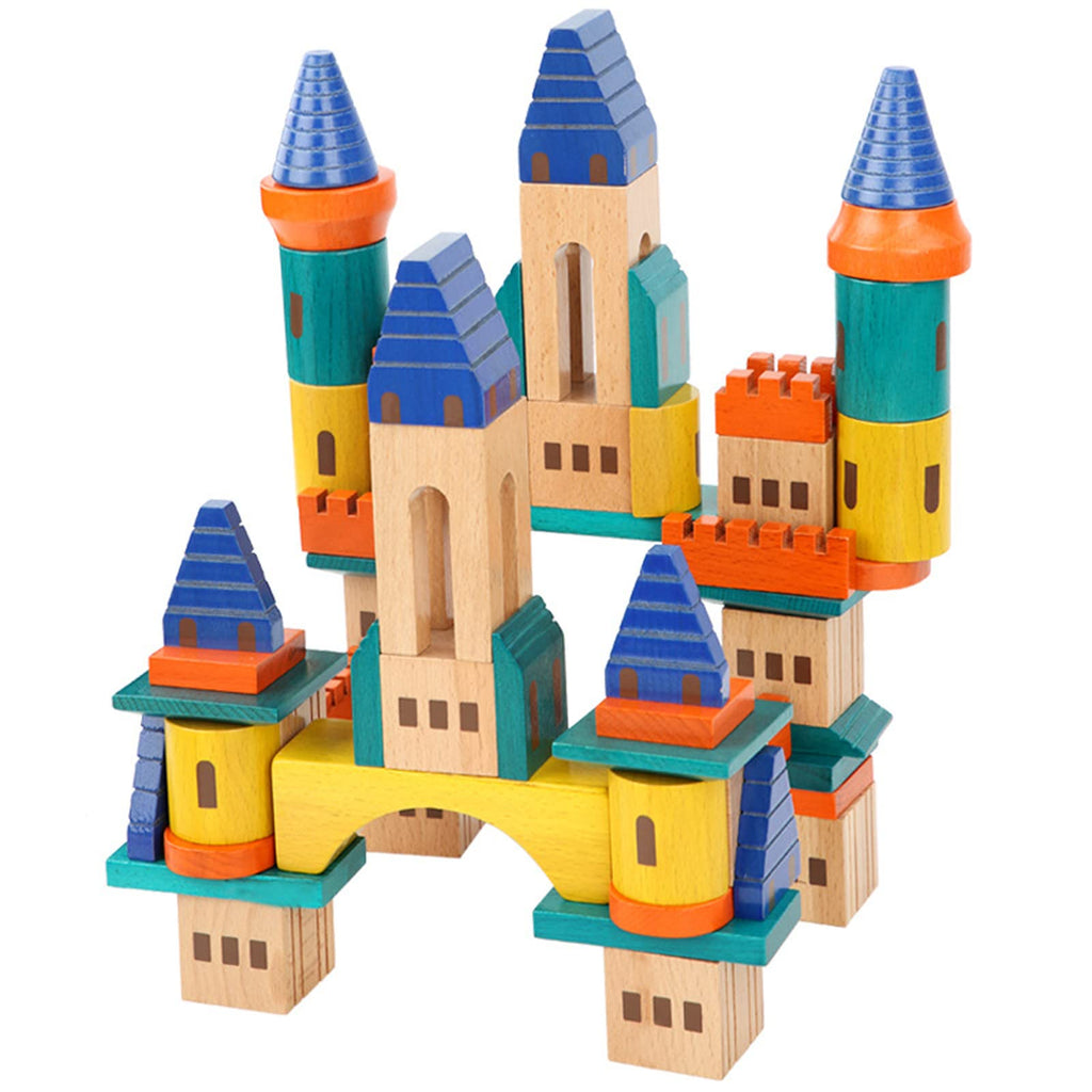 69 Pcs Wooden Building Blocks Set F23991