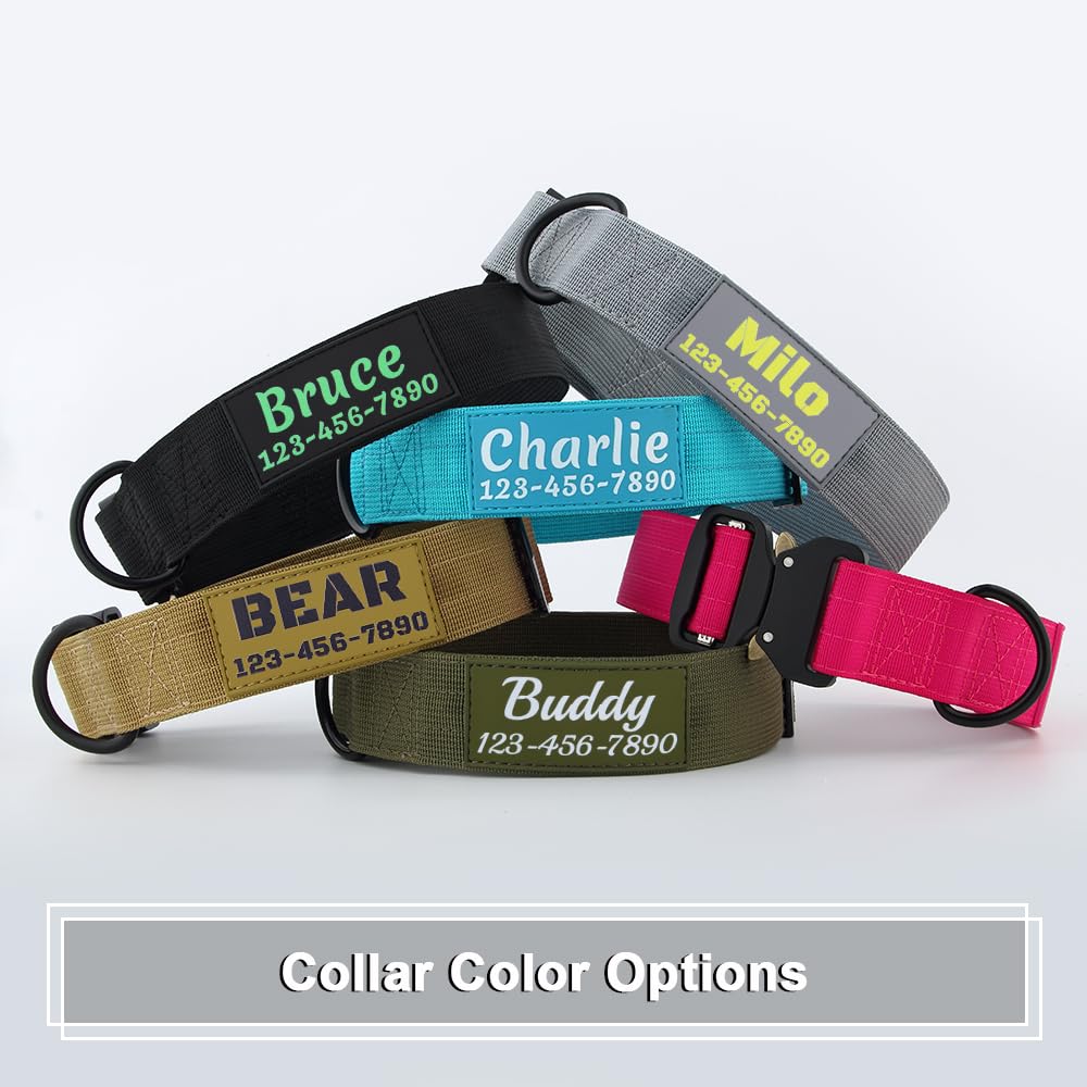 Tactical Dog Collar with Name and Phone Number A658