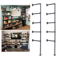 Black Iron Pipe Shelf Bracket, 2Pcs 5 Tier 70" Tall 12" Deep Y82055