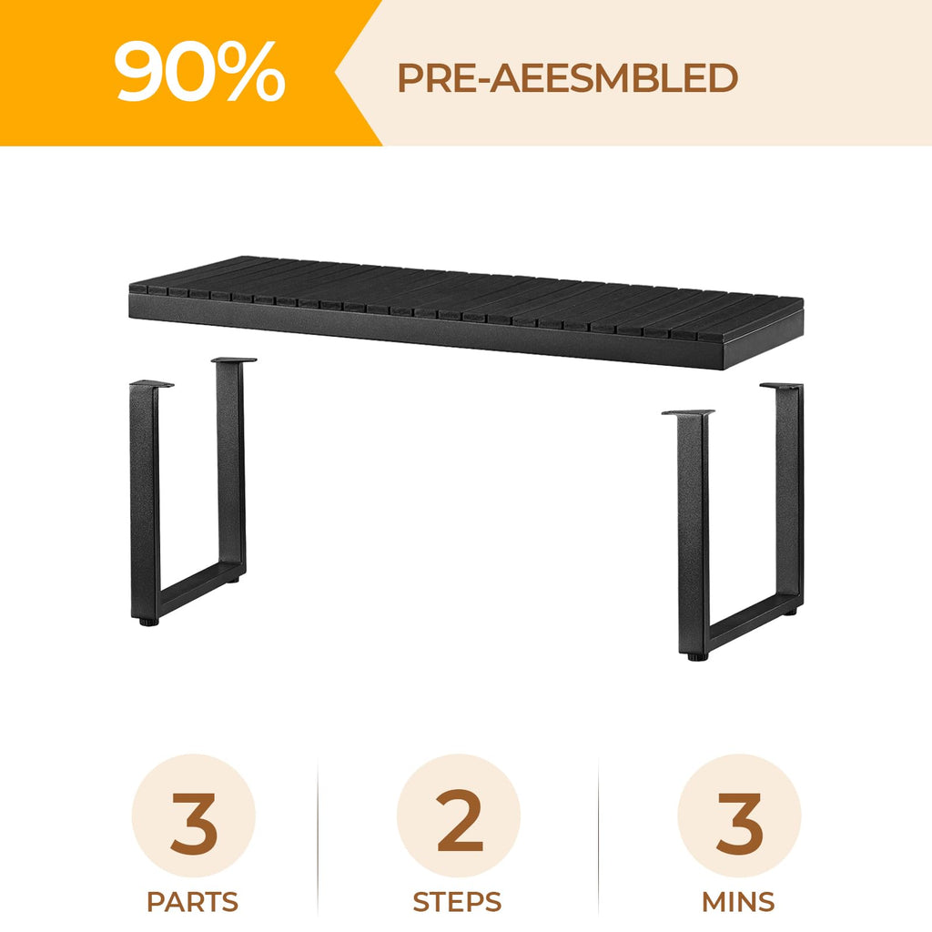 Black 2-Person Outdoor Bench I52807