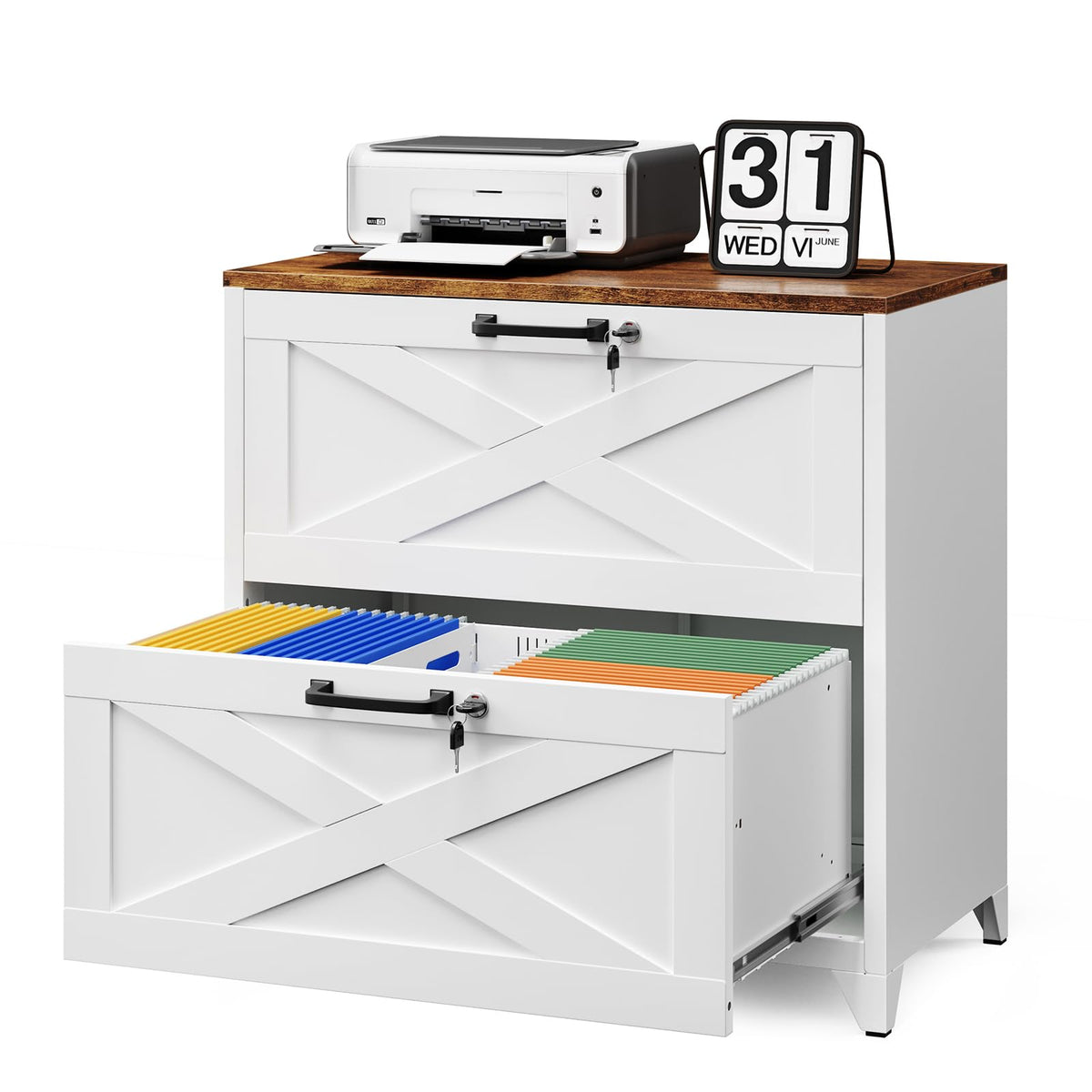 2 Drawer Metal File Cabinet with Lock F808088