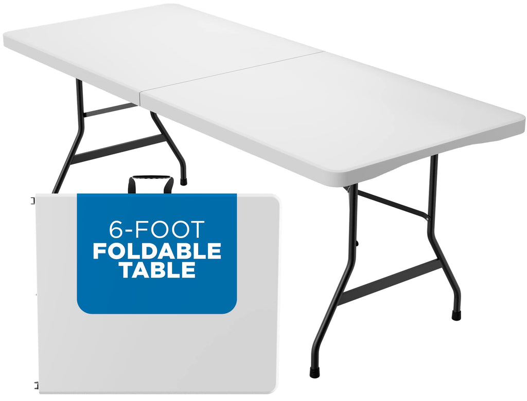 White Plastic Folding Table Y753