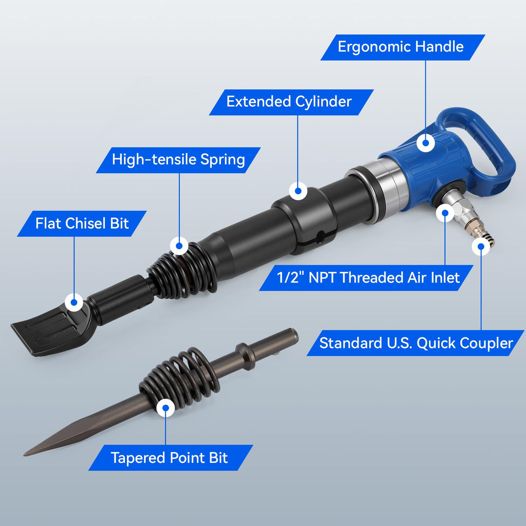 Pneumatic Hammer Shovel, 2 Heavy-Duty Air Chisels F271