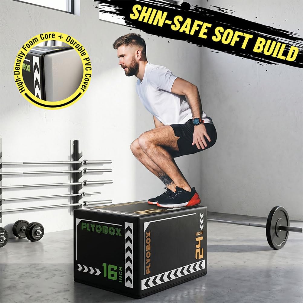 3-in-1 Foam Plyometric Jump Box, 16/20/24 Inch S7267