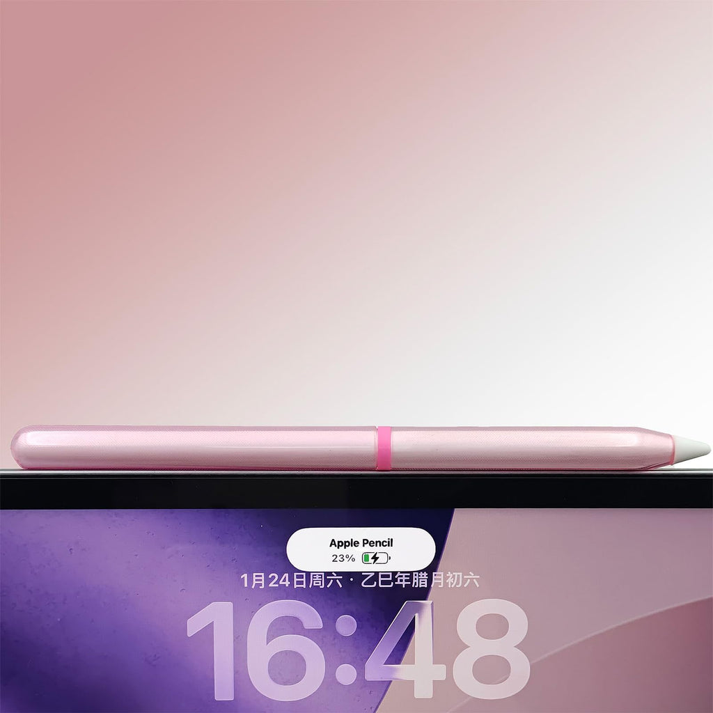 Pink Protective Pencil Case with 2 Silicone Tip Covers W5564