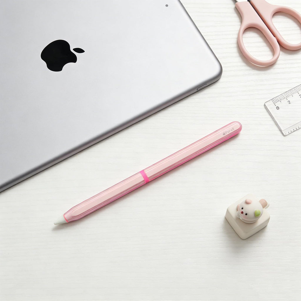 Pink Protective Pencil Case with 2 Silicone Tip Covers W5564