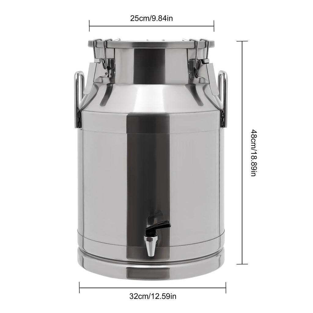 30L Stainless Steel Milk Can with Handle Sealed Lid and Faucet N514457