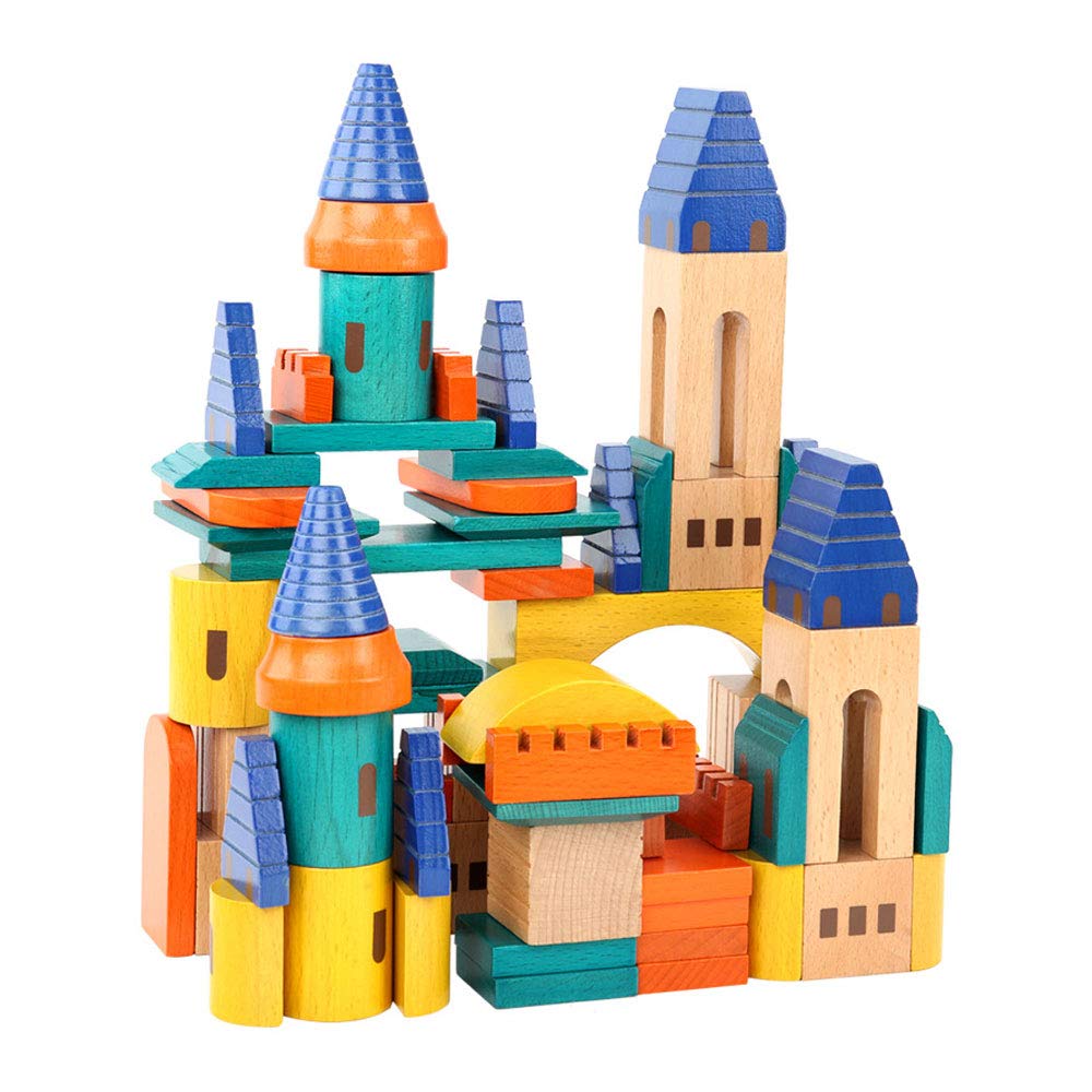 69 Pcs Wooden Building Blocks Set F23991
