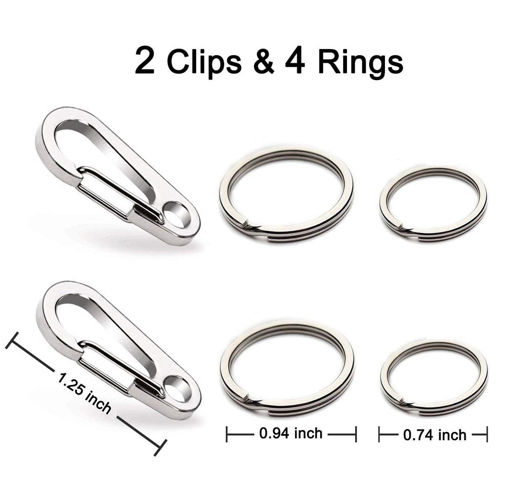 2 Pack Stainless Steel Dog Tag Clips F717