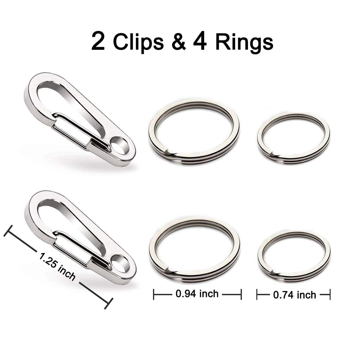 2 Pack Stainless Steel Dog Tag Clips F717