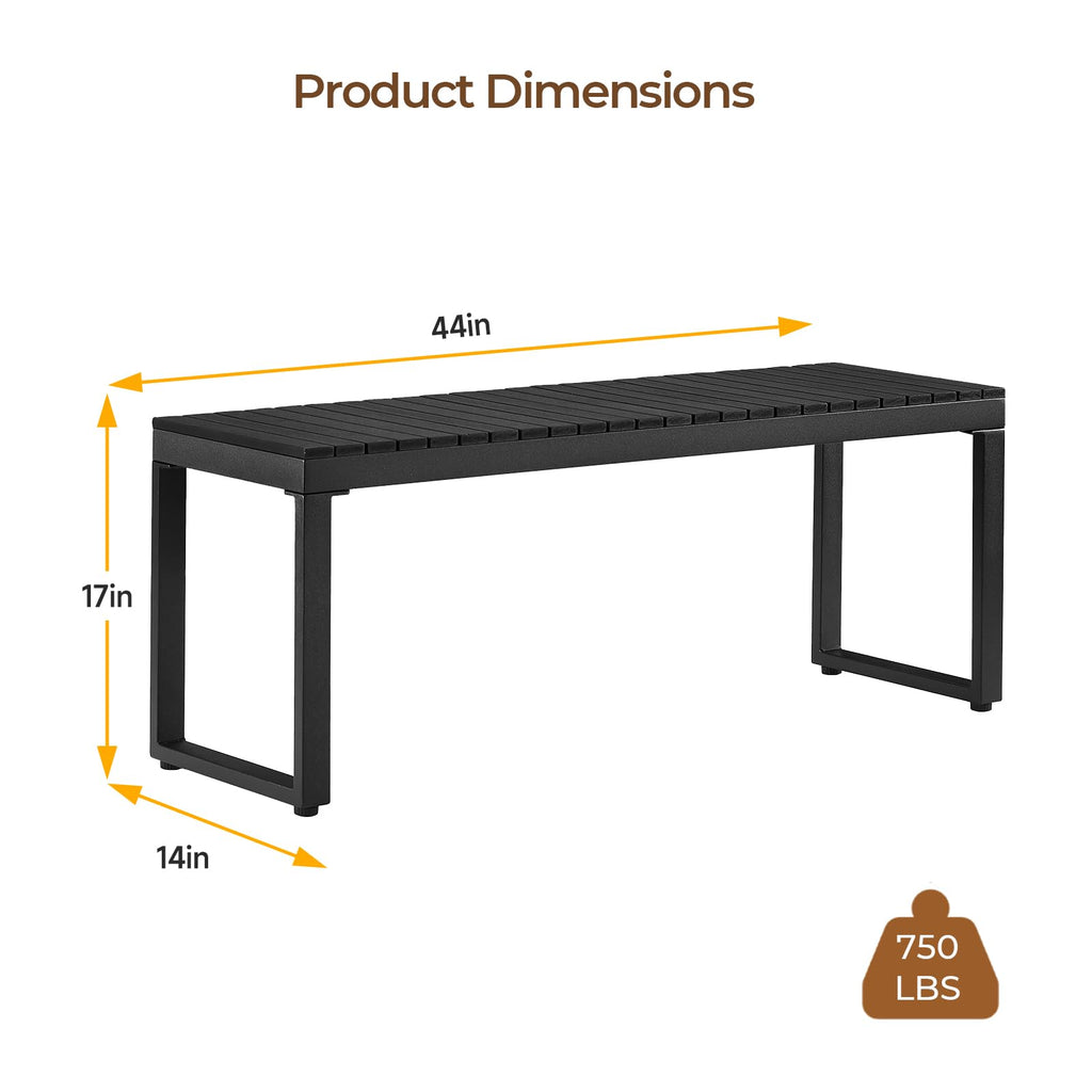 Black 2-Person Outdoor Bench I52807