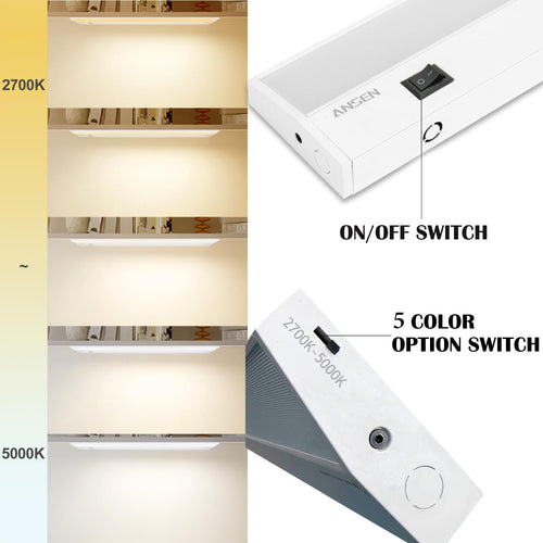 2 Packs Under Cabinet Lighting, 24in 18W Dimmable LED Light, 5 Color Temperature Z7862