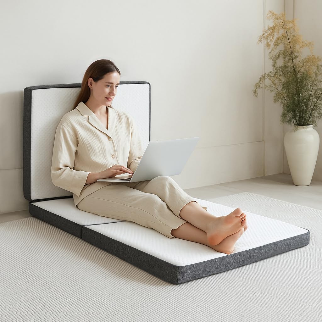 3 inch Tri Fold Memory Foam Mattress with Washable Cover A98357