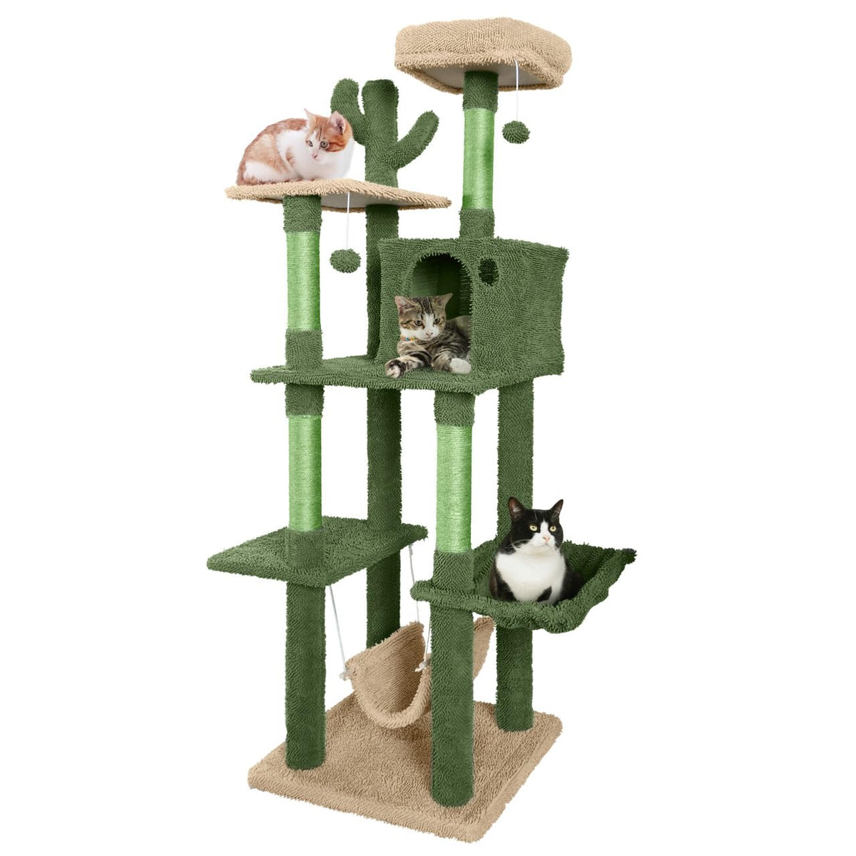 70-Inch Multi-Level Cat Tree with Plush Perch S1027