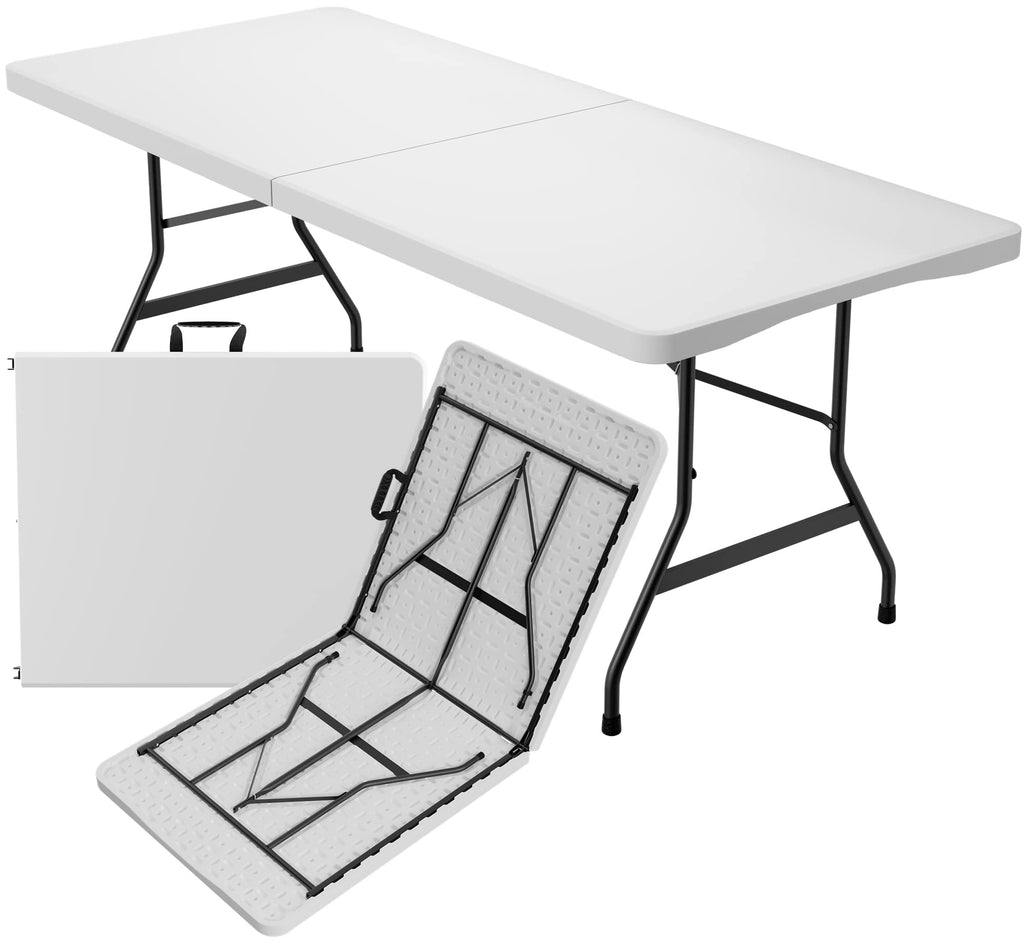White Plastic Folding Table Y753