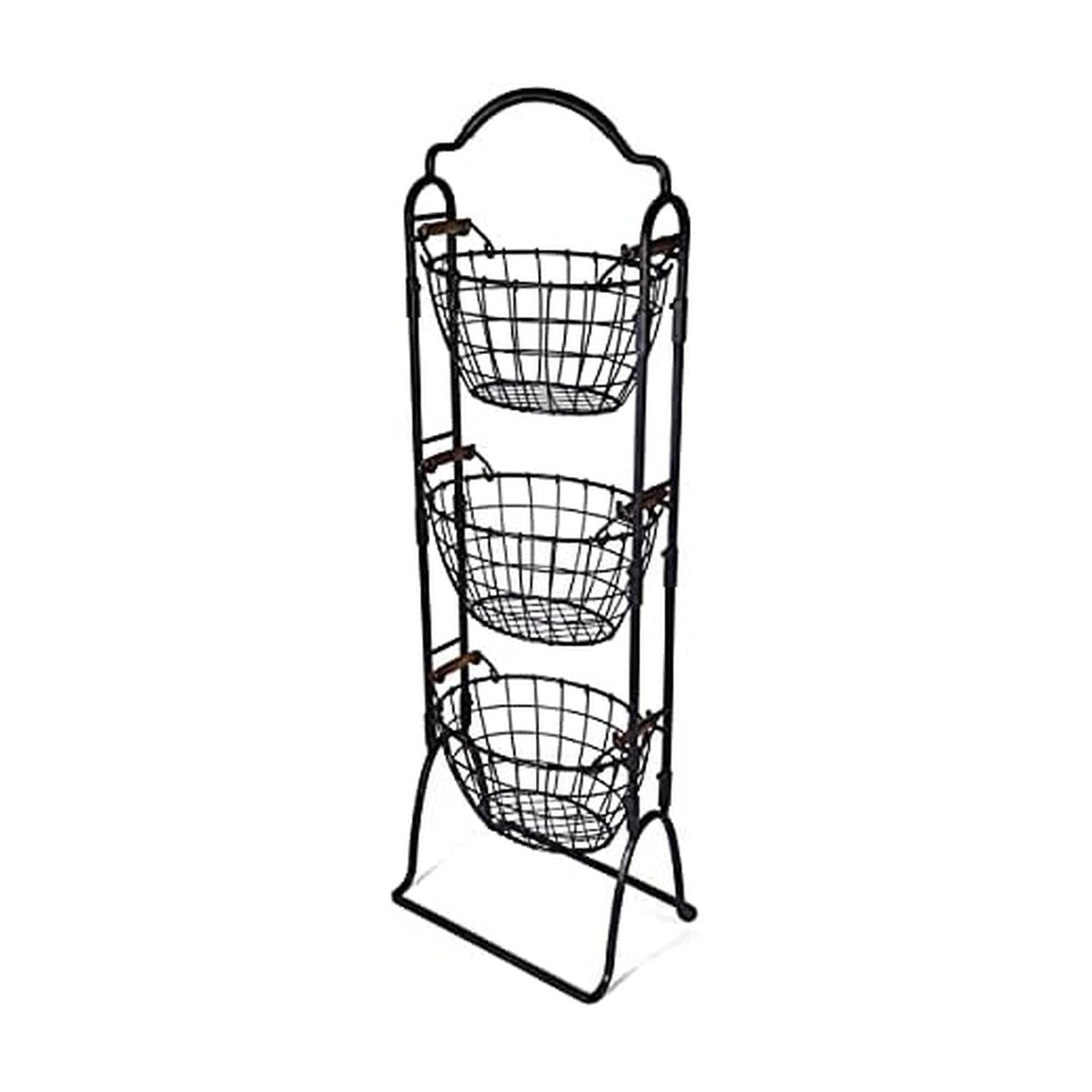 Adjustable 3-Tier Metal Floor Standing Storage Basket G2459