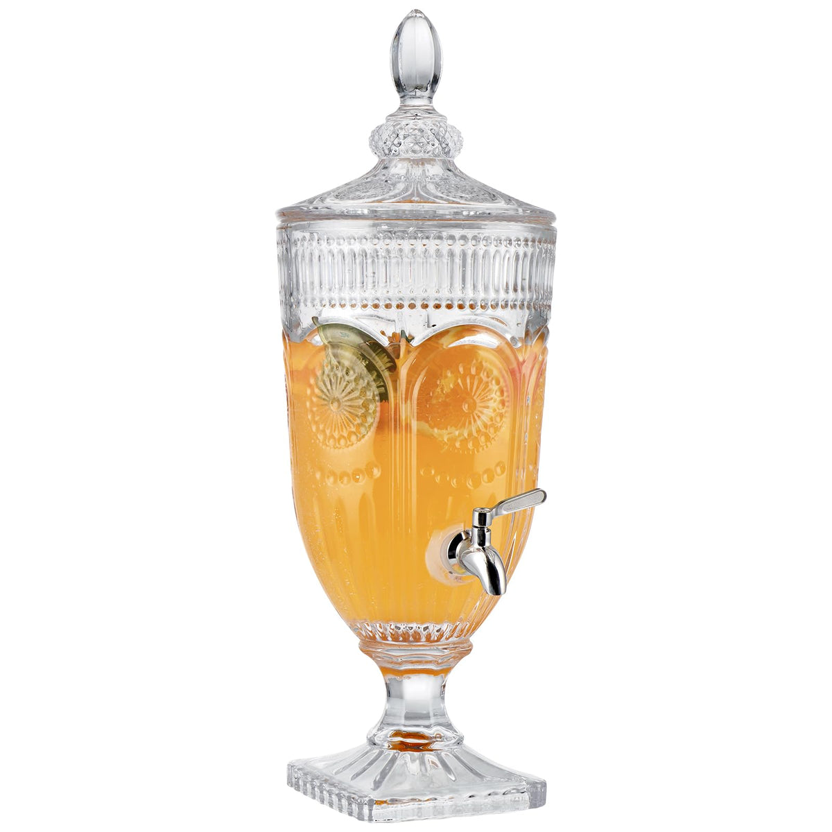 0.8 Gallon Glass Beverage Dispenser with Stainless Steel Spigot L5795