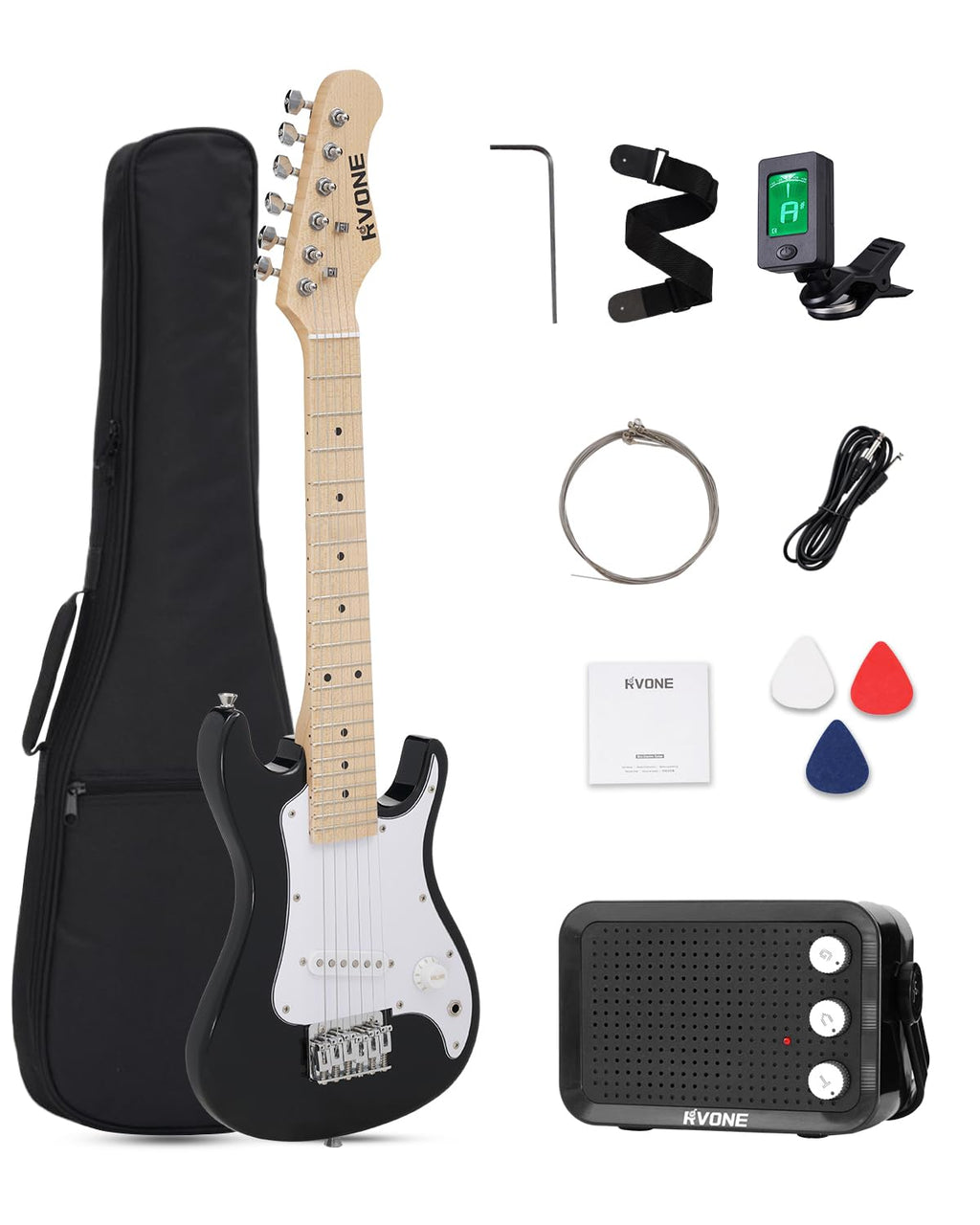 30 Inch Kids Electric Guitar Kit with 5W Amp Black K301
