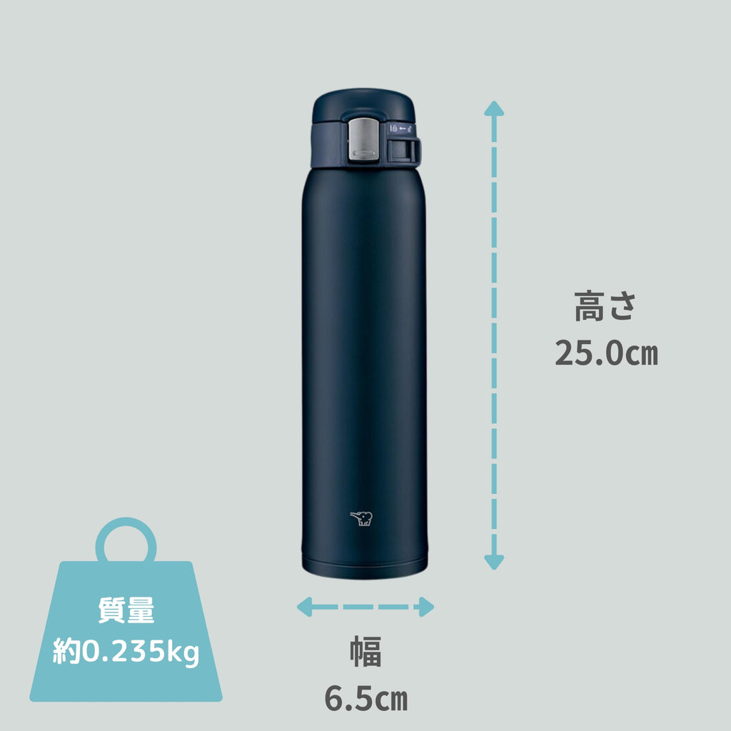 Stainless Steel Water Bottle 600ml Navy R672