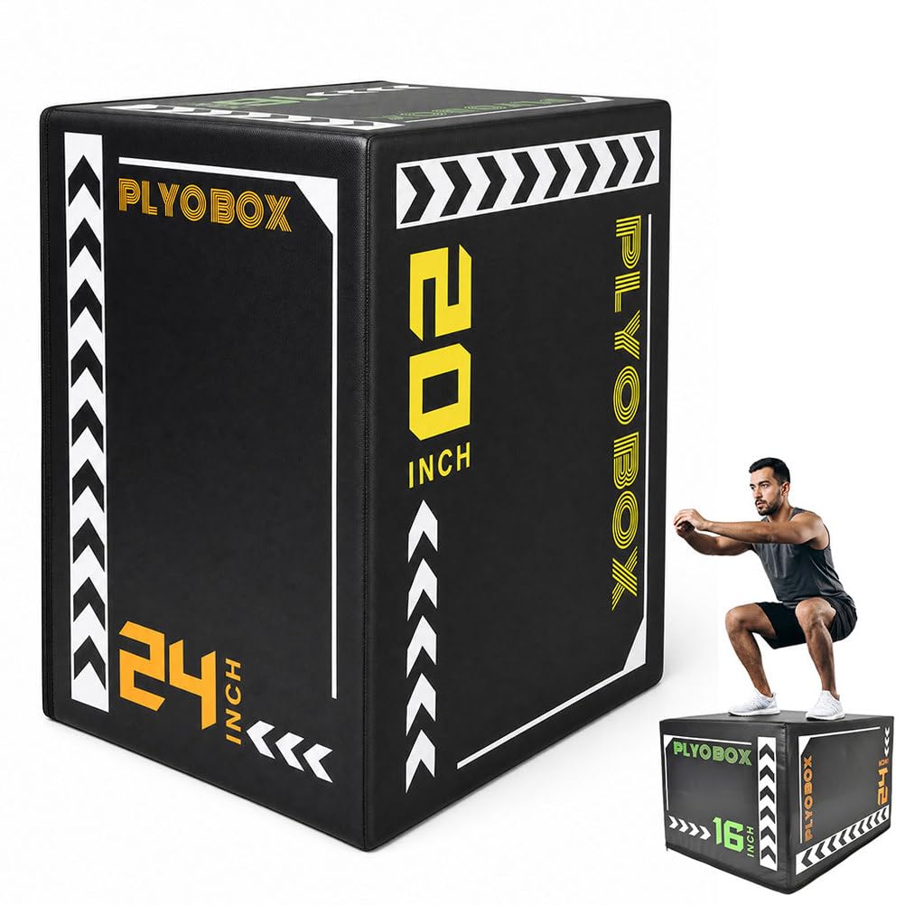 3-in-1 Foam Plyometric Jump Box, 16/20/24 Inch S7267