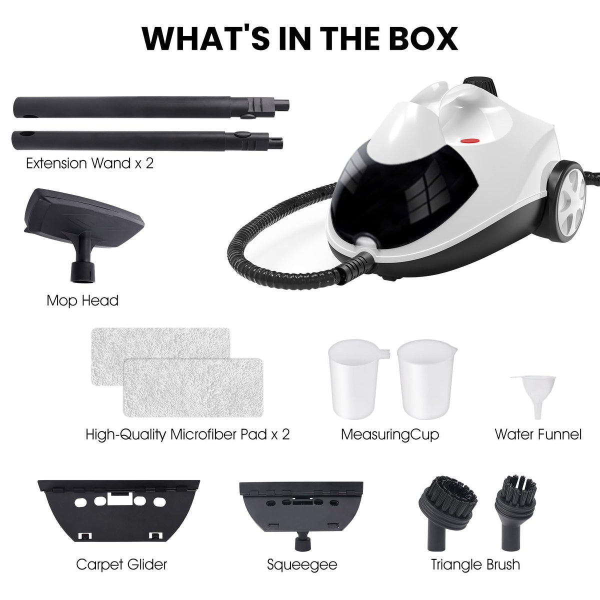 1.5L 6-in-1 Steam Cleaner with 8 Accessories A66172