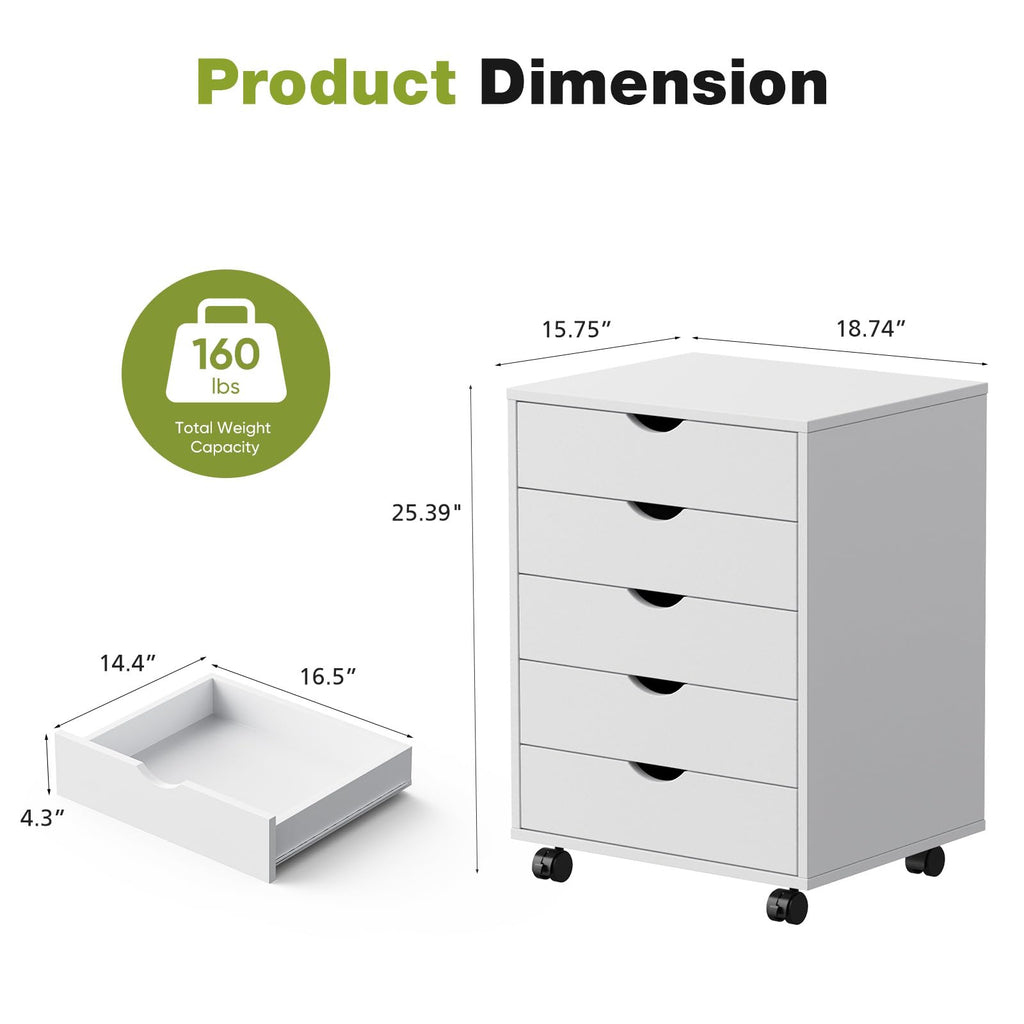 5 Drawer Wooden Dresser T822