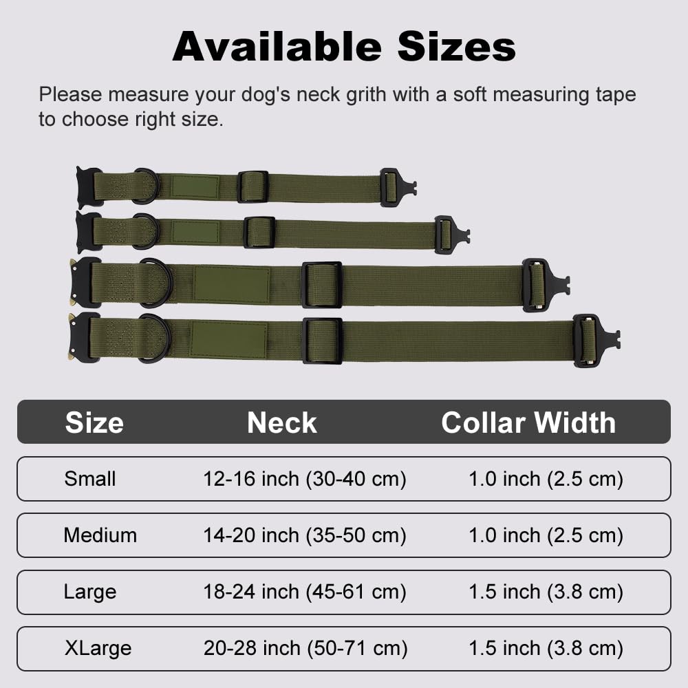 Tactical Dog Collar with Name and Phone Number A658