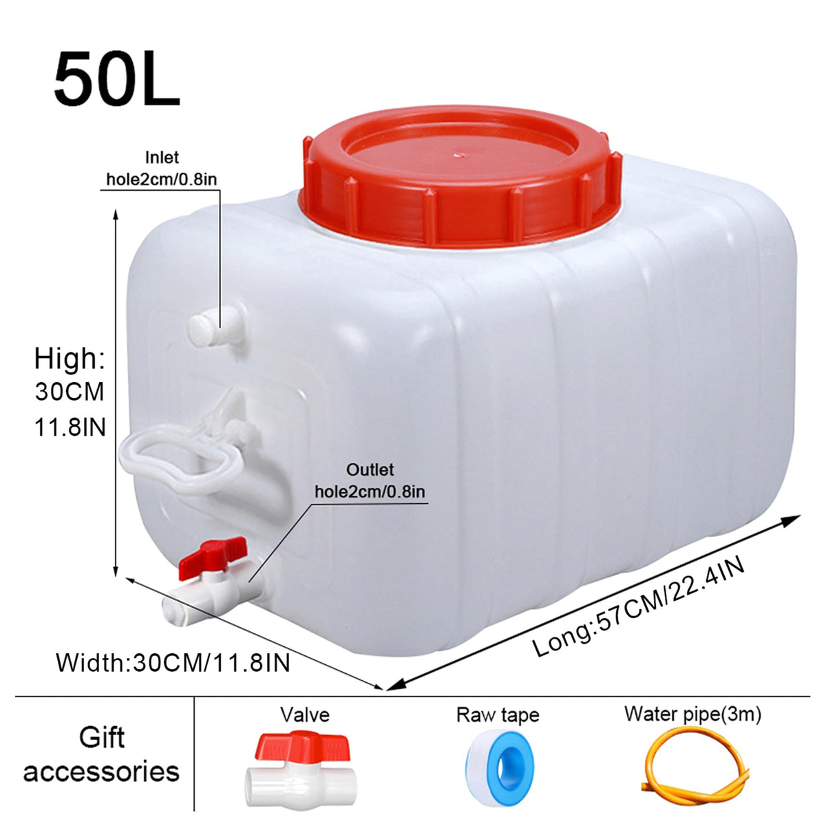 52.8 Gallon Portable Water Storage Container with Spigot G52905