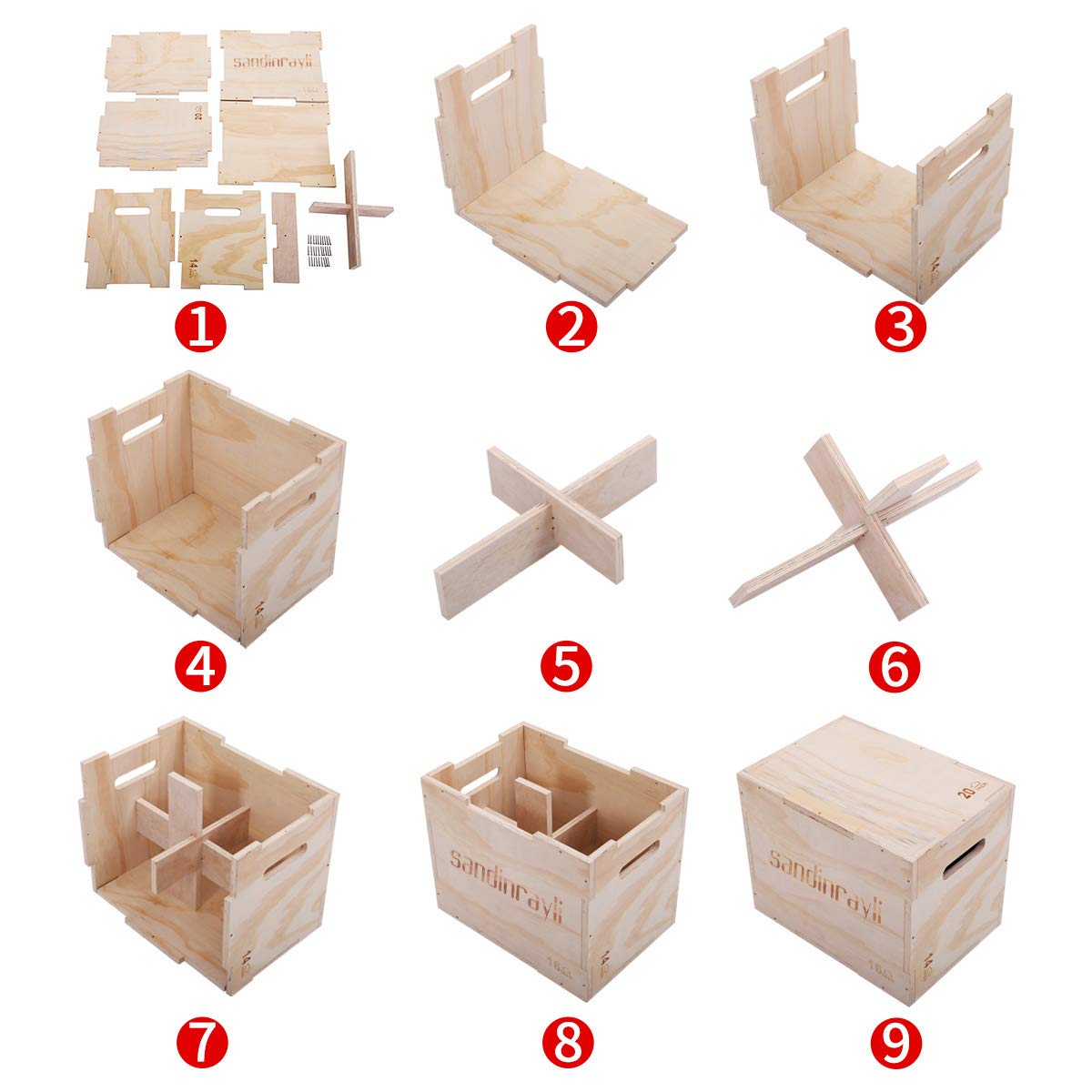 3-in-1 Wooden Plyo Jump Box W437