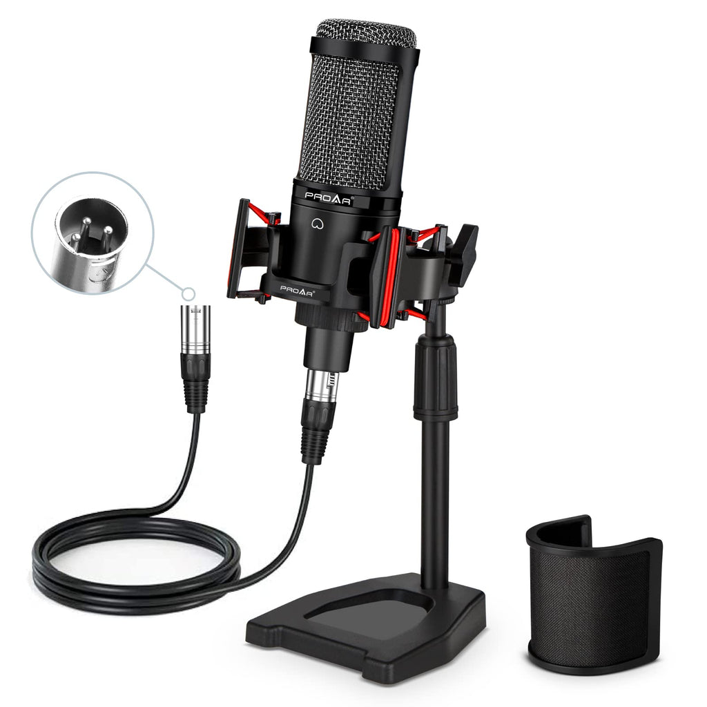 XLR Cardioid Condenser Podcast Microphone with Desktop Stand G35042