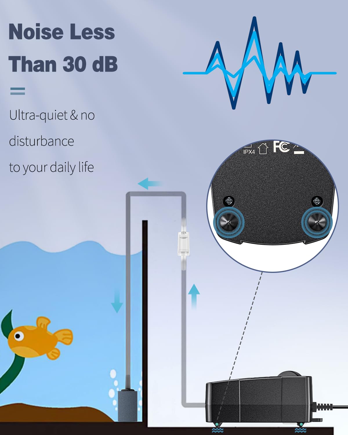 50 GPH Aquarium Air Pump with Airline Tubing J397