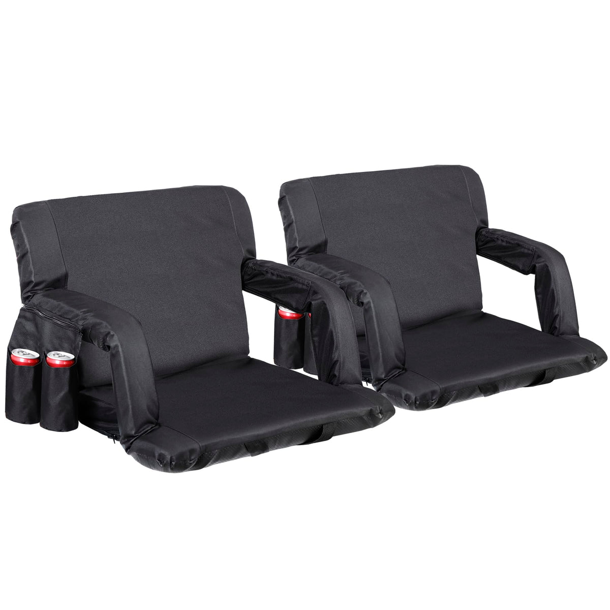 2 Pack Folding Bleacher Chairs with Cushion B958504