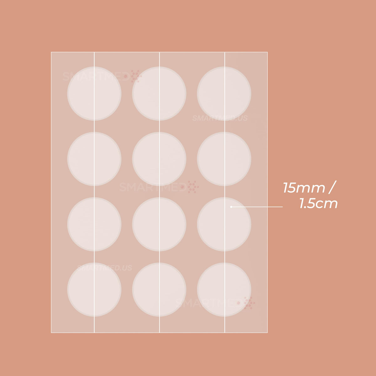 15 mm Hydrocolloid Cold Sore Patches with Lysine, Honey, Zinc & Lemon Balm, 24 Count J904
