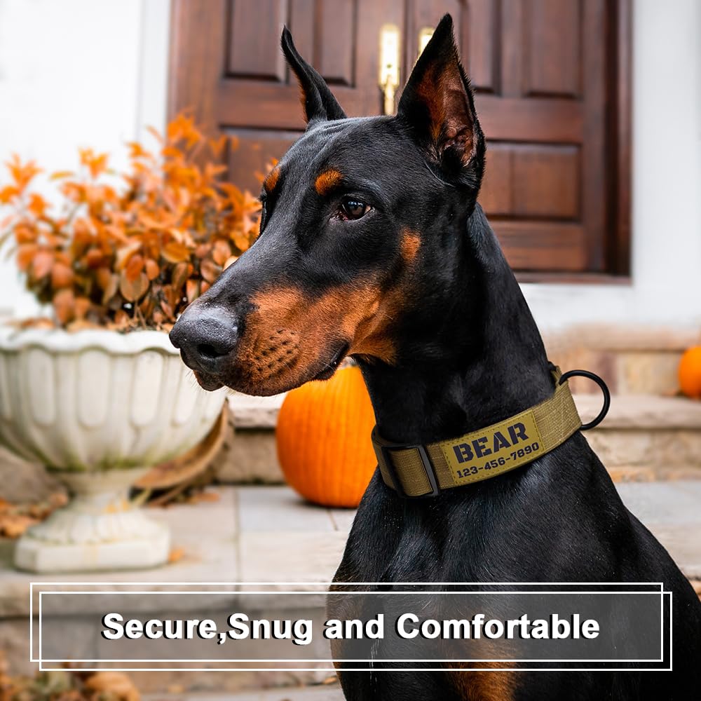 Tactical Dog Collar with Name and Phone Number A658