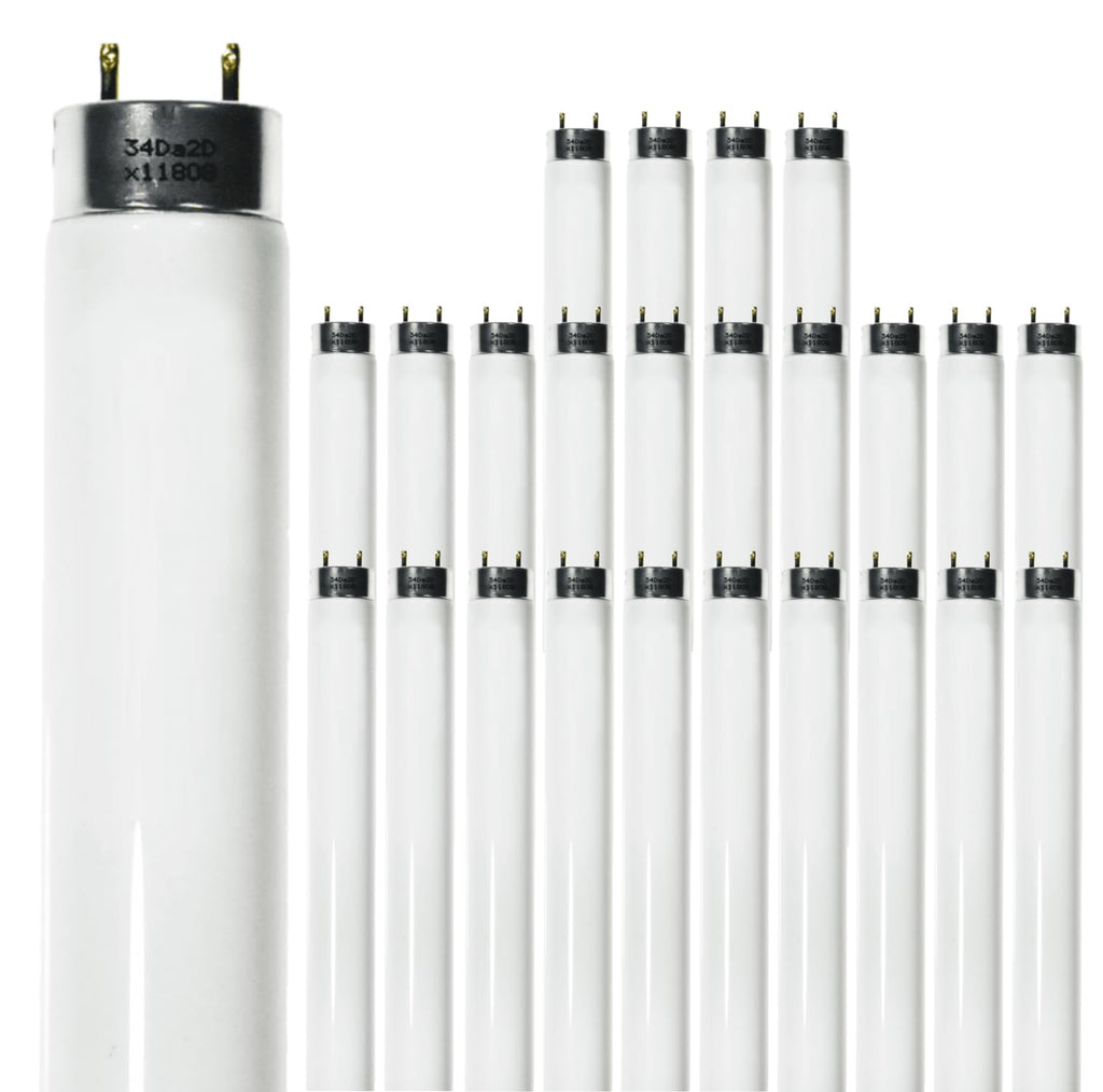 24 Inch T8 Fluorescent Tube Light Bulb 17W 4100K Cool White 2800 Lumen G13 Bi-Pin Base Pack of 25 B816