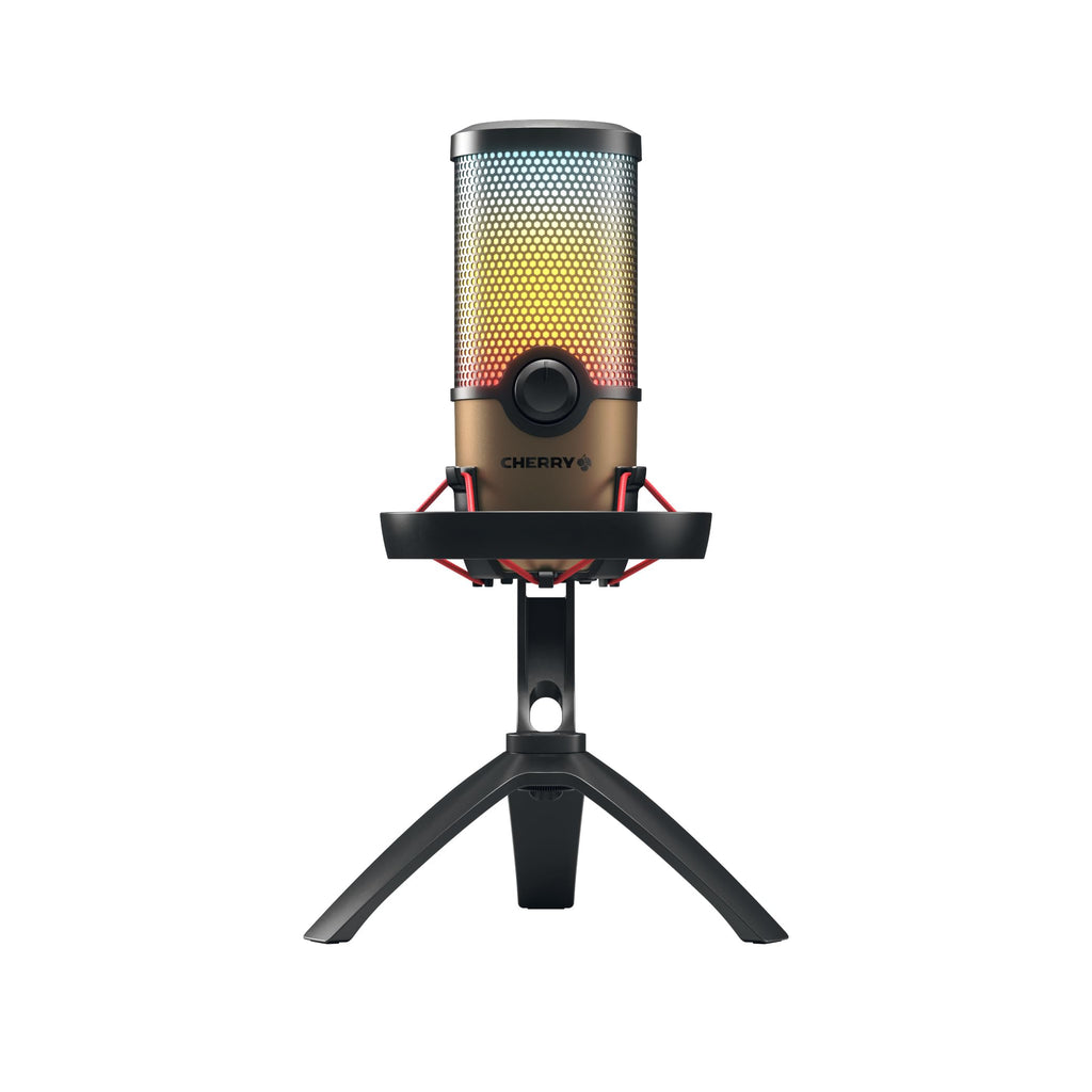 USB Microphone with RGB Lighting, 4 Polar Patterns, Black/Copper V3986