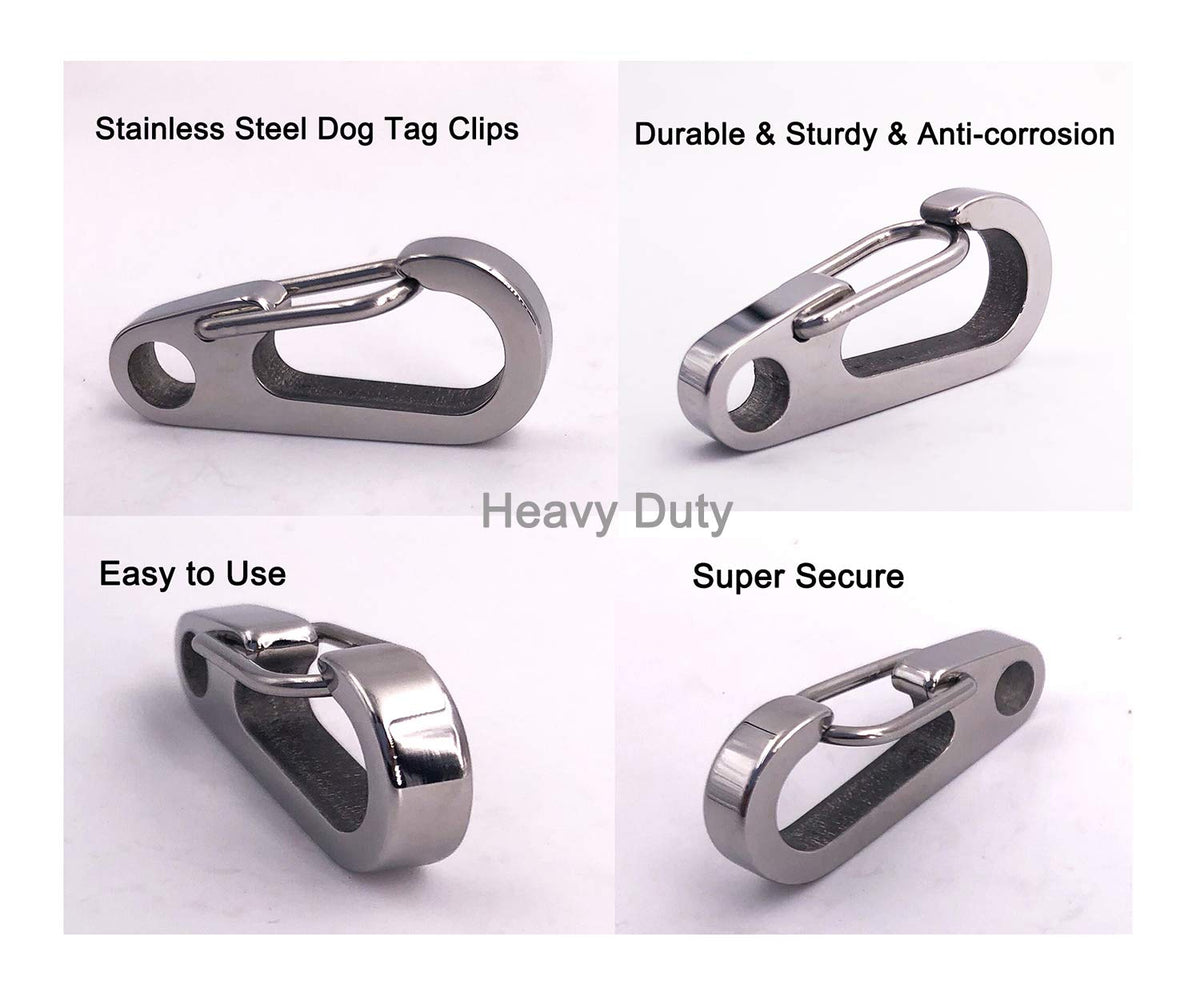 2 Pack Stainless Steel Dog Tag Clips F717