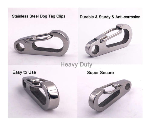 2 Pack Stainless Steel Dog Tag Clips F717