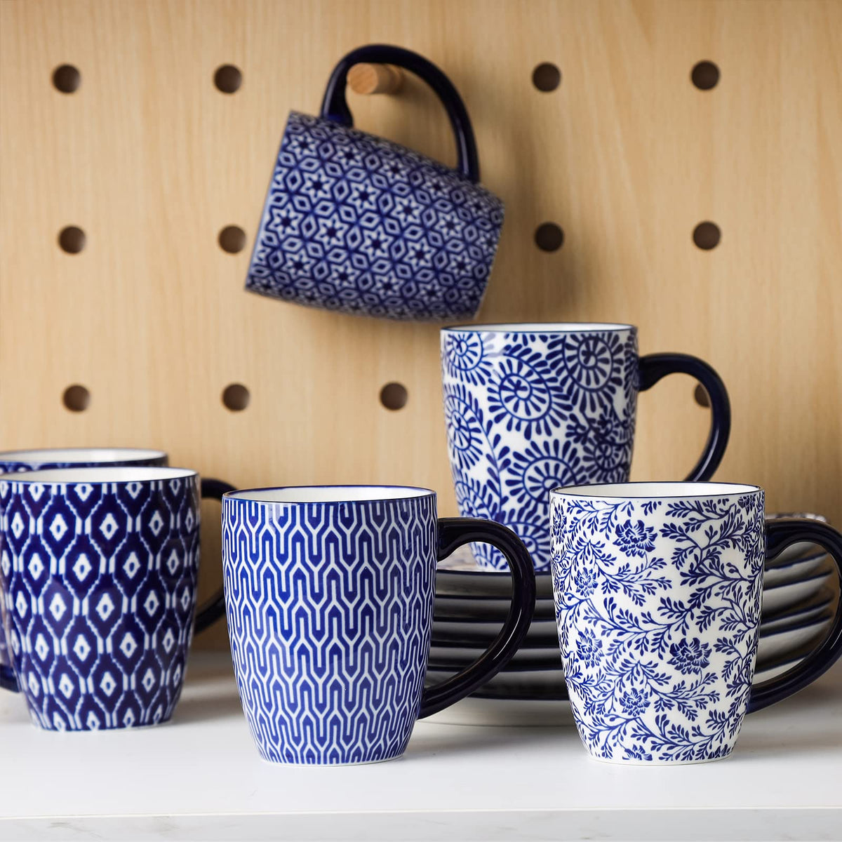Ceramic Coffee Mugs Set 16 oz + Dinnerware Sets 12-Pieces G474