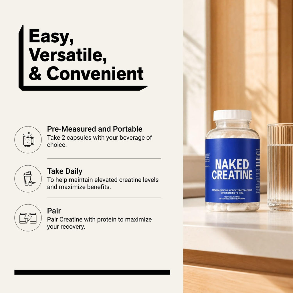 Micronized Creatine Monohydrate Capsules 2.5g 75 Servings Vegan B75903