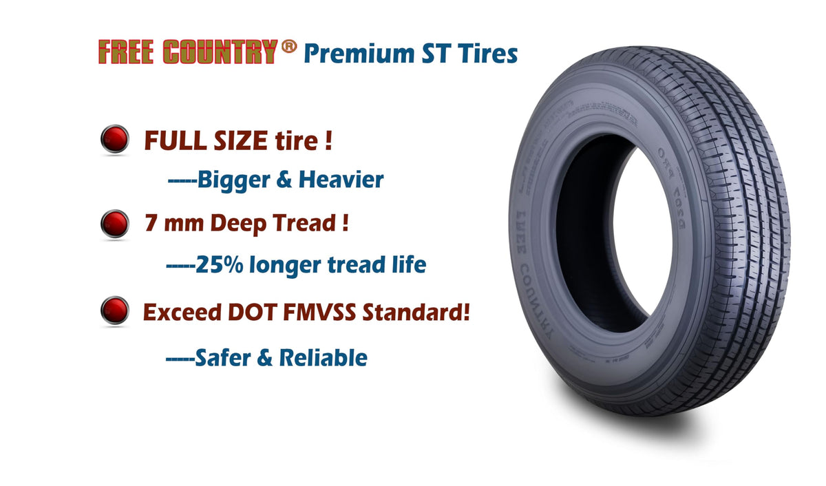 Trailer Tire Wheel ST205/75R15 8PR 5X4.5 White Spoke Pk2 X903